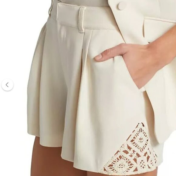 cinq a sept Pants - $345 NWOT Cinq A Sept Crochet Lace Corinna Plaster Shorts Pleated